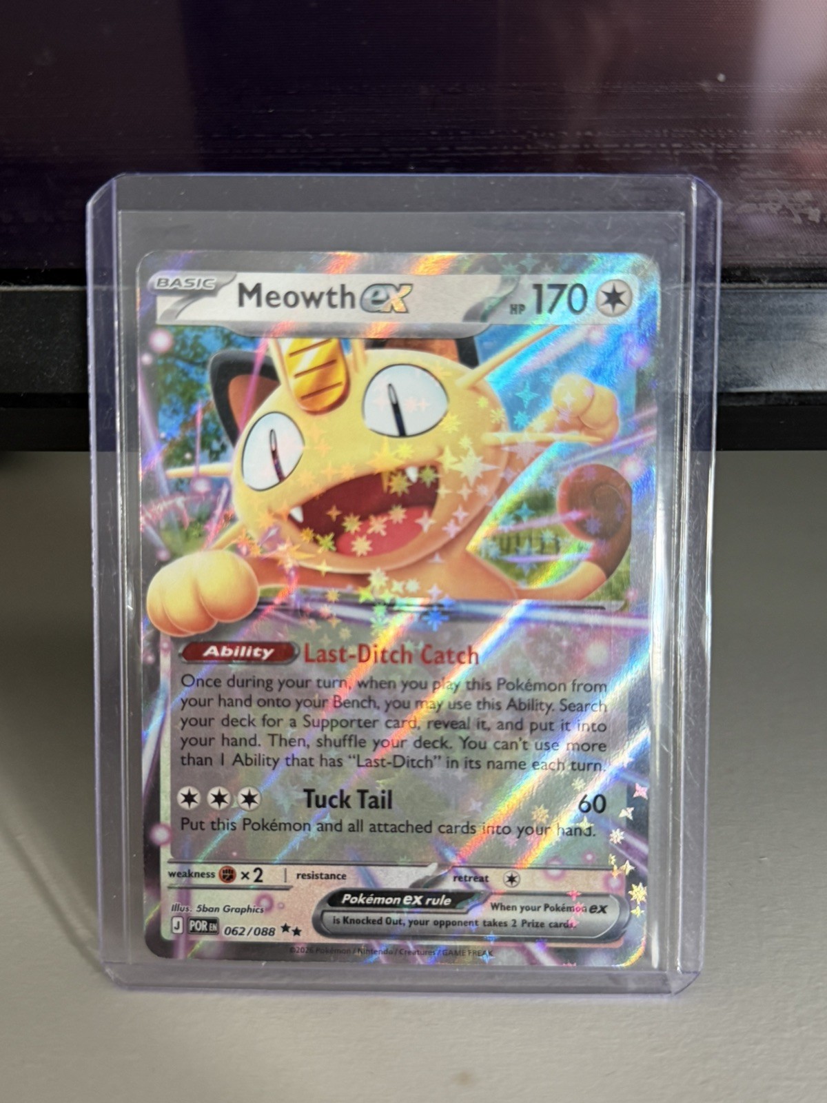 Pokémon Meowth ex 062/068 Full Art Holo Double Rare Basic English TCG Card