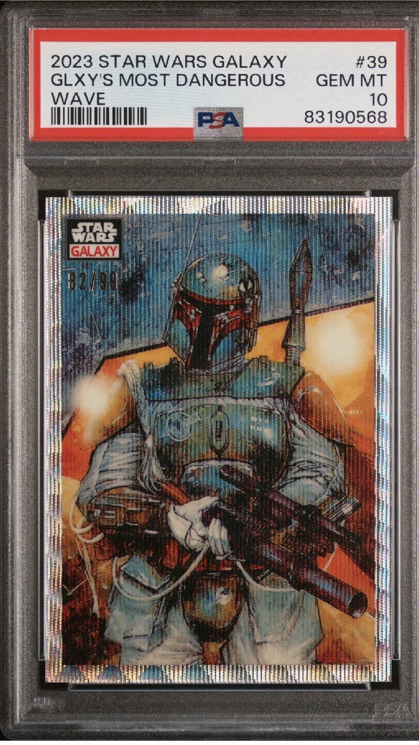Topps 2023 Star Wars Galaxy Galaxy's Most Dangerous #39 Boba Fett /99 PSA 10