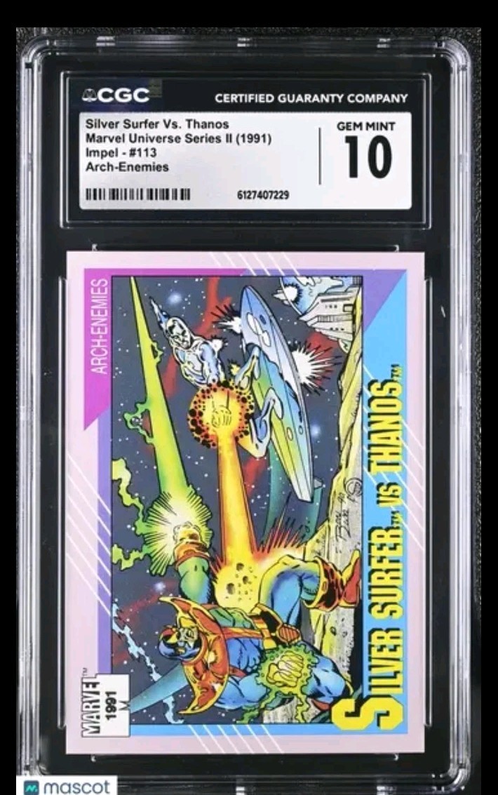 1991 Impel Marvel Universe Silver Surfer Vs. Thanos #113 Arch-Enemies CGC 10