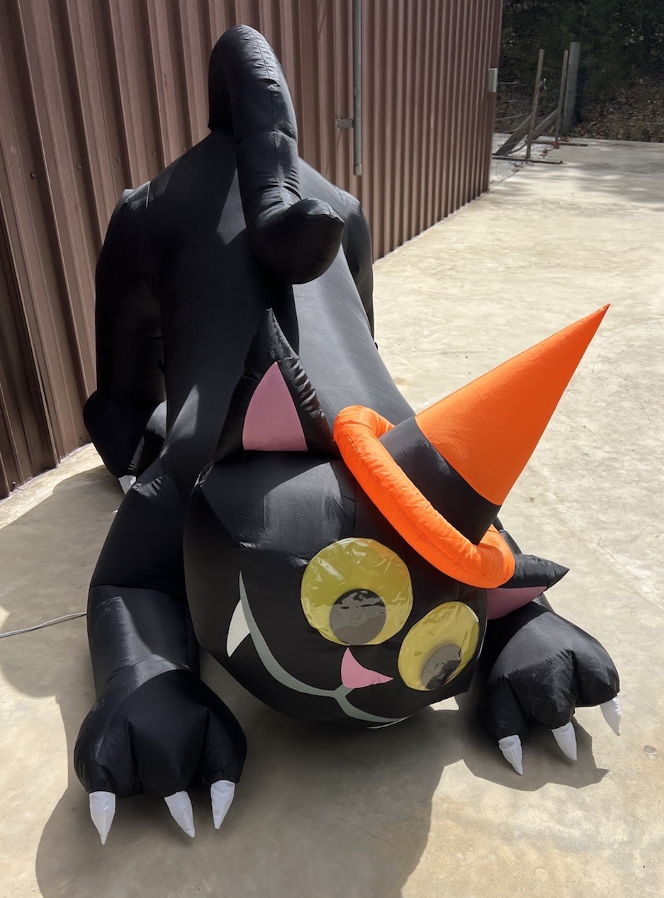 Gemmy 6ft Animated Black Cat Inflatable Halloween Airblown Lighted Moving VIDEO
