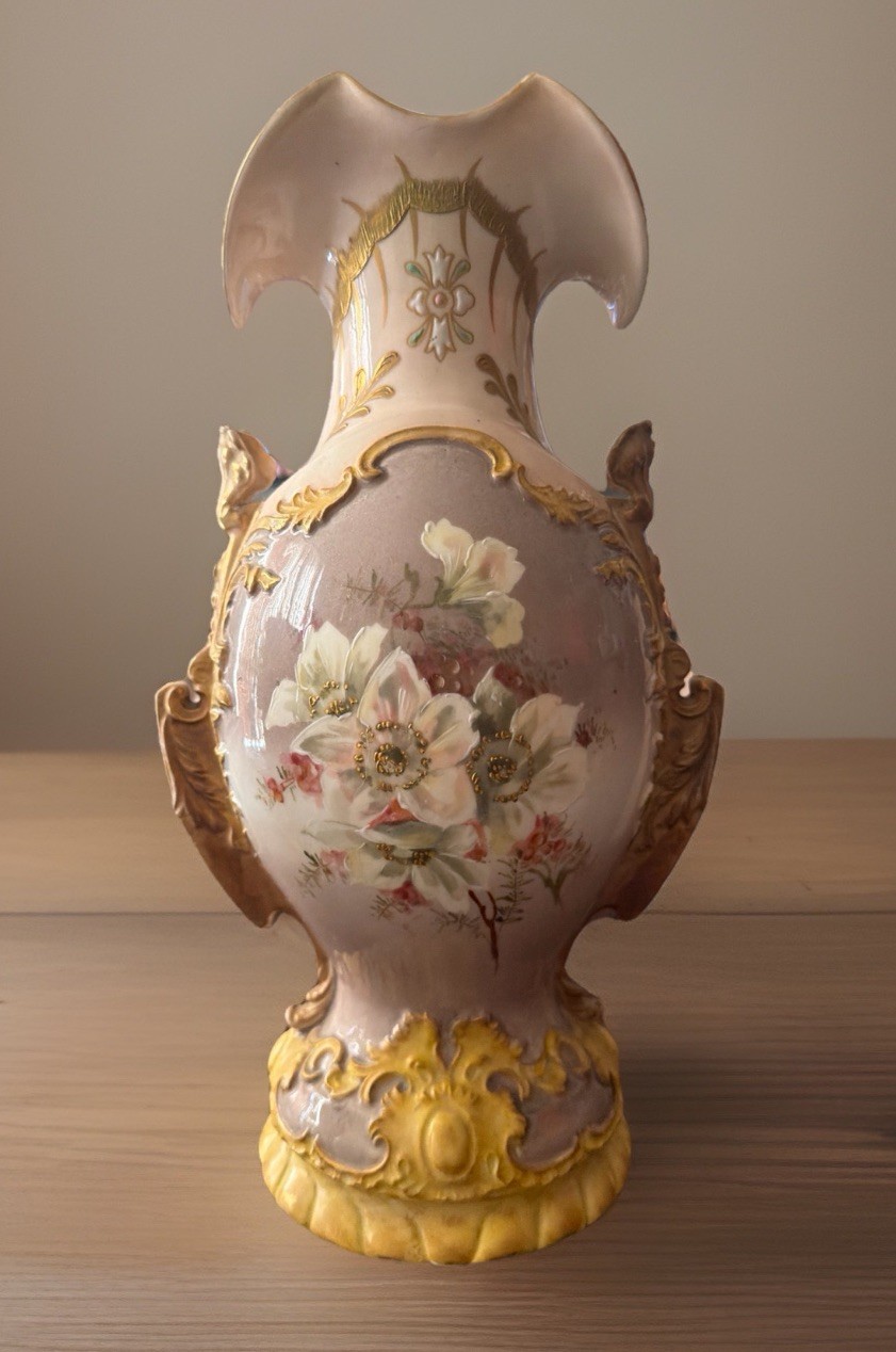 Antique Porcelain Vase, Austrian Art Nouveau