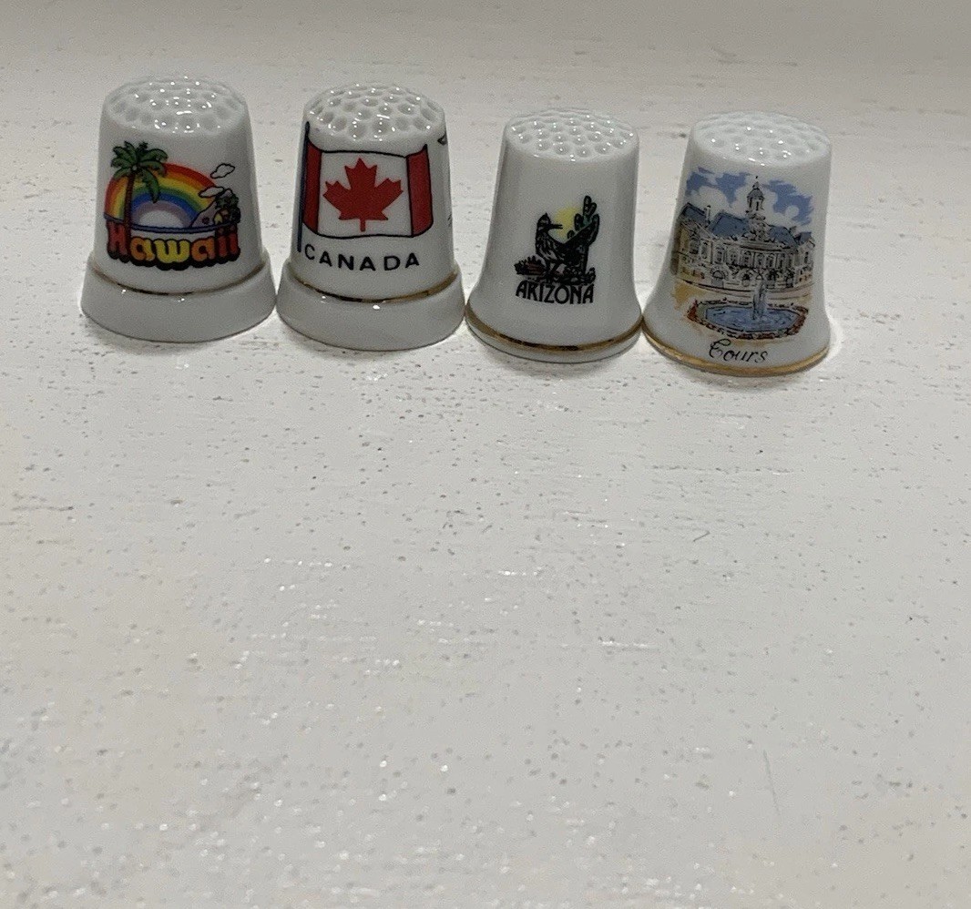 Vintage Lot of 4 Thimbles Canada Hawaii