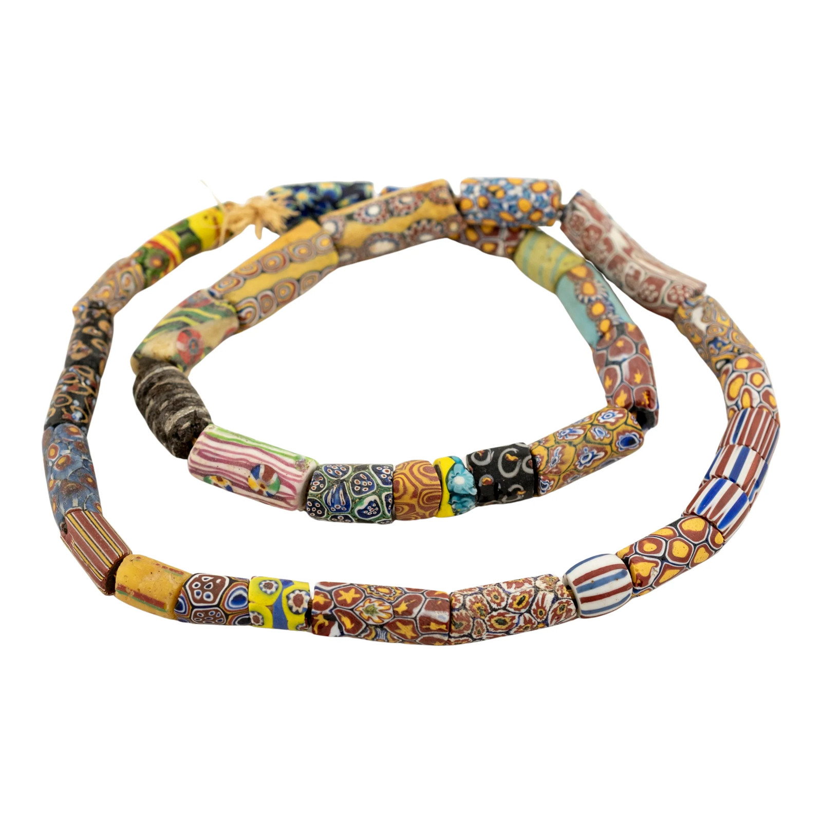 Antique Venetian Millefiori African Trade Beads #20713 10mm Ghana Multicolor
