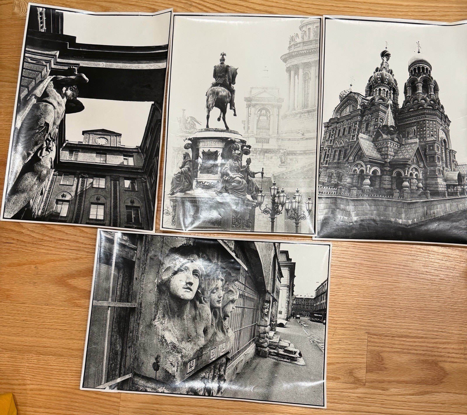 Set of 4 Black & White St. Petersburg Russia Architectural Art Photographs