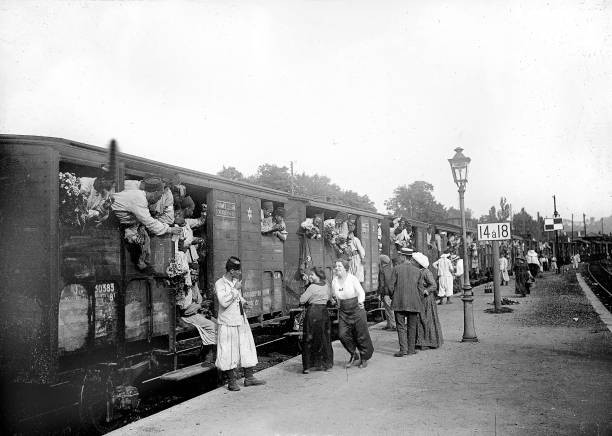 WWI Departure for the front of a convoy of turcos 1914 OLD PHOTO