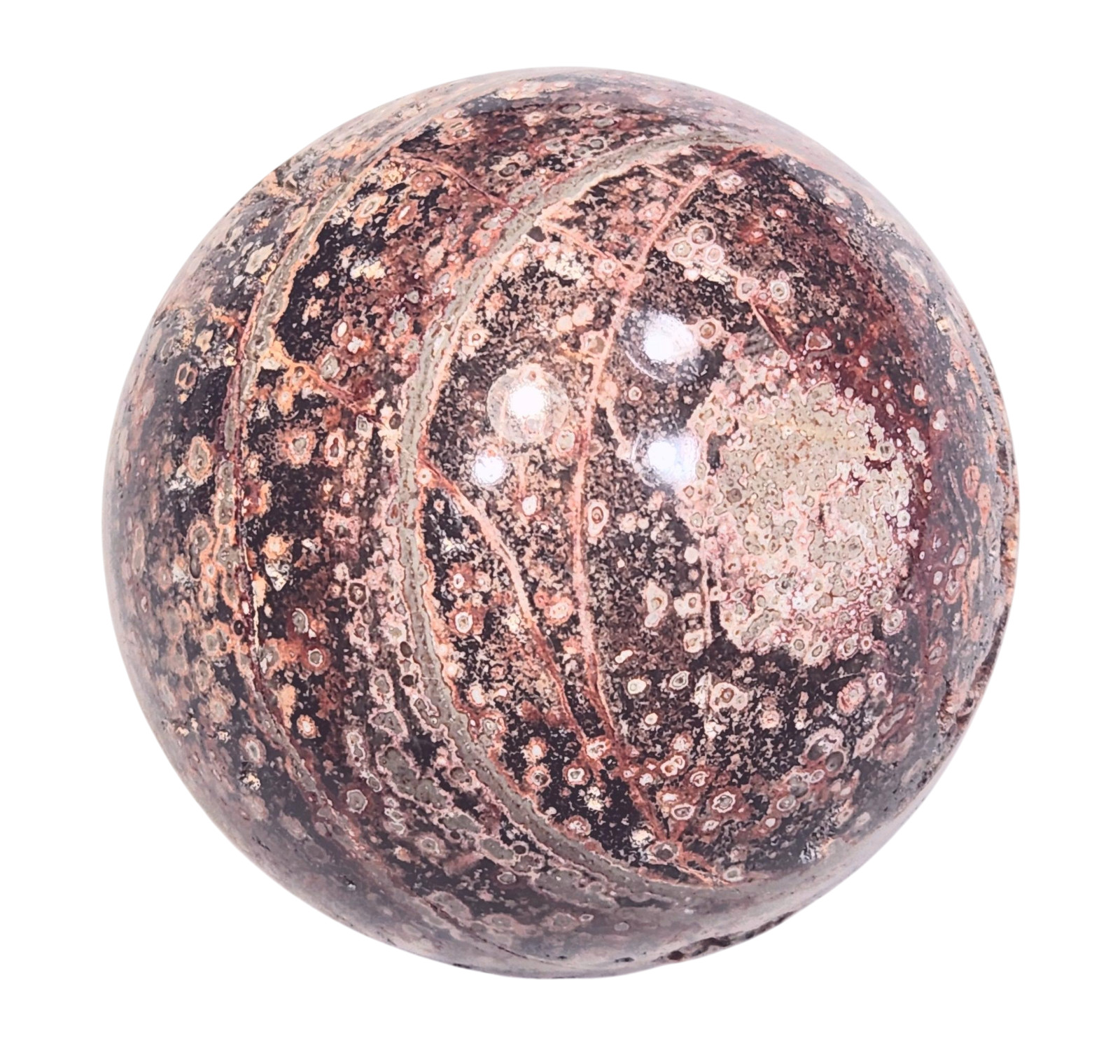 Bird's Eye Jasper 64mm Decor Sphere - Office Decor - Metaphysical - Reiki 6437