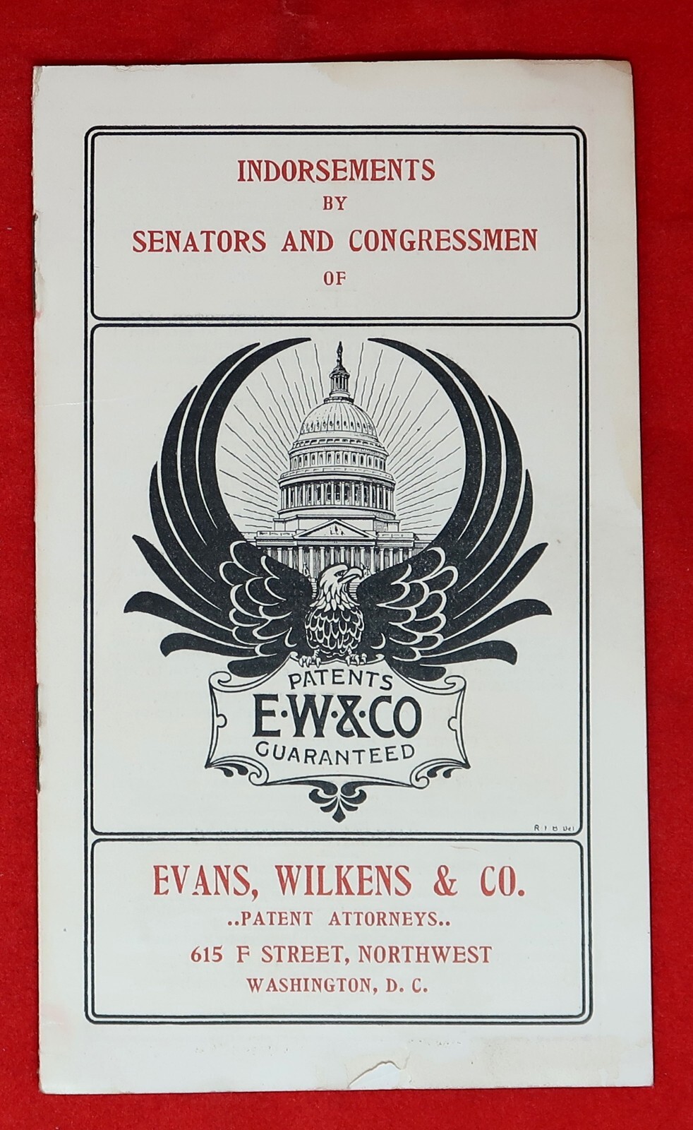 Vintage Indorsements By Senators & Congressmen, Political, Evans Wilens & Co.