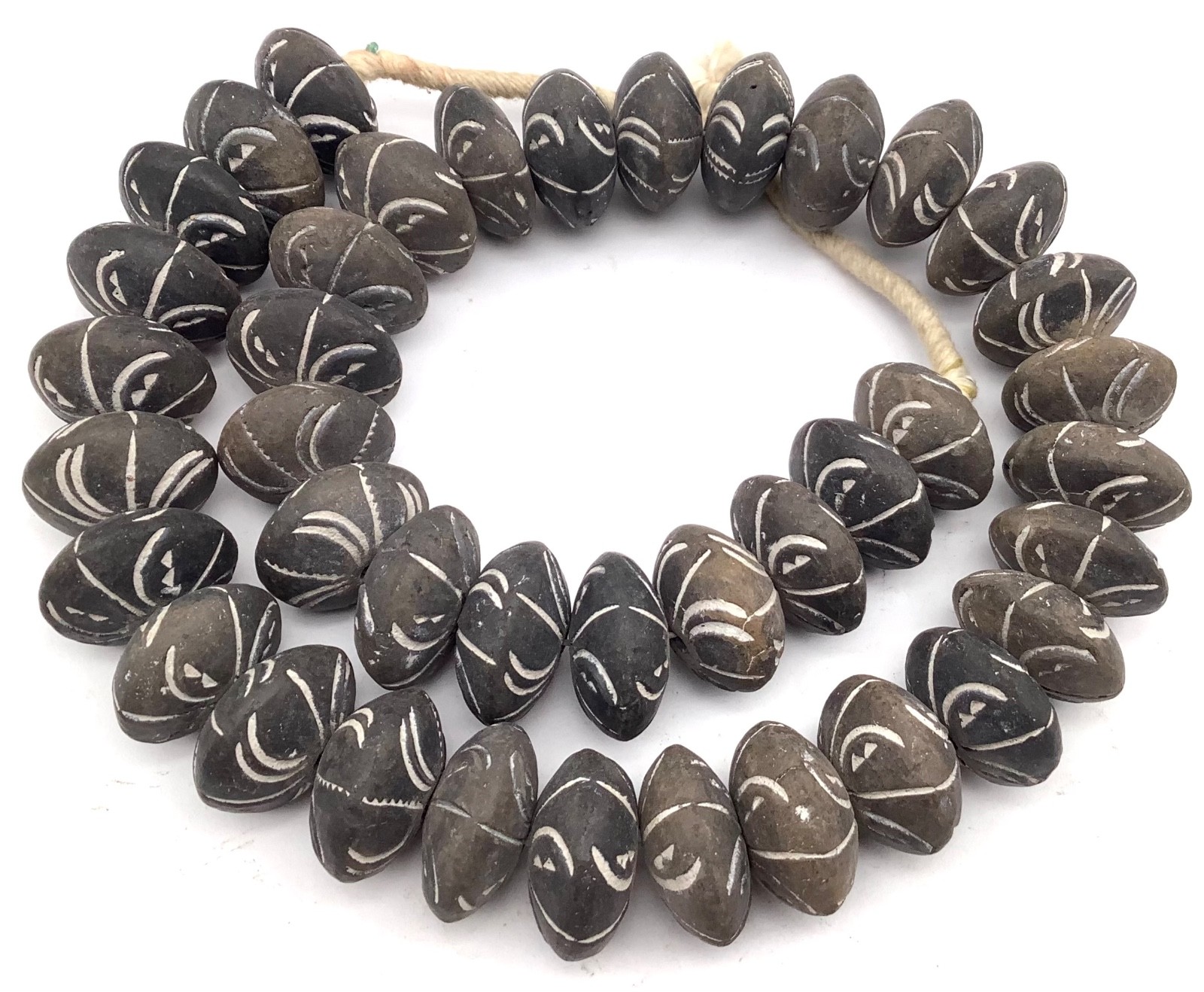 Antique African spindle whorl clay Modern African trade beads-Collectible-#1770