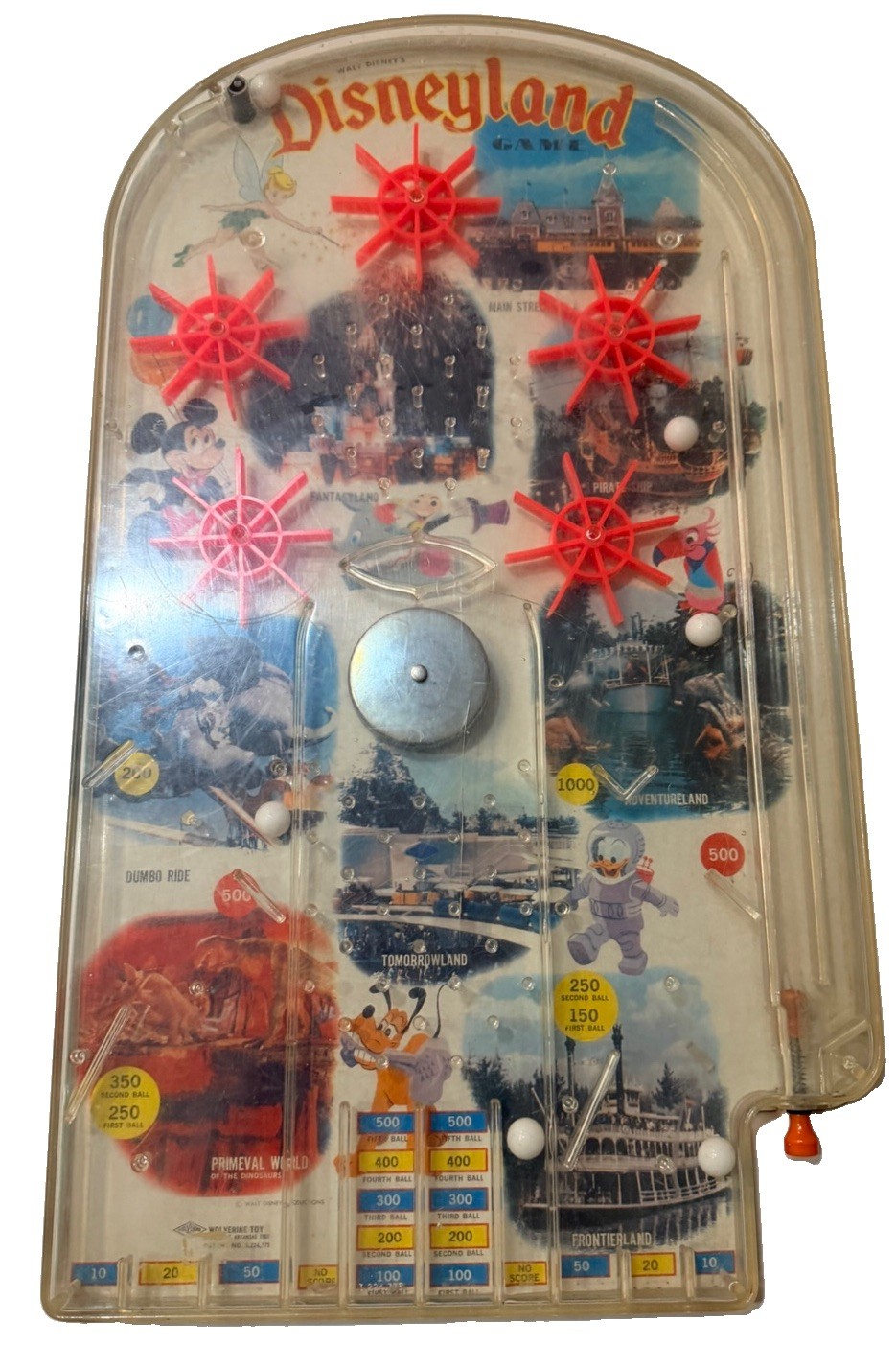 Vintage Walt Disney Disneyland Verne Toy Pinball Bagatelle Game Mickey