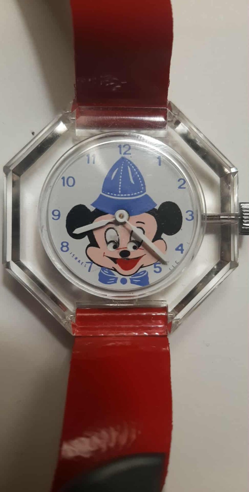 Vintage 1970\' Rega Mickey Mouse Watch Hexagonal Case w/Original Case RARE WORKS