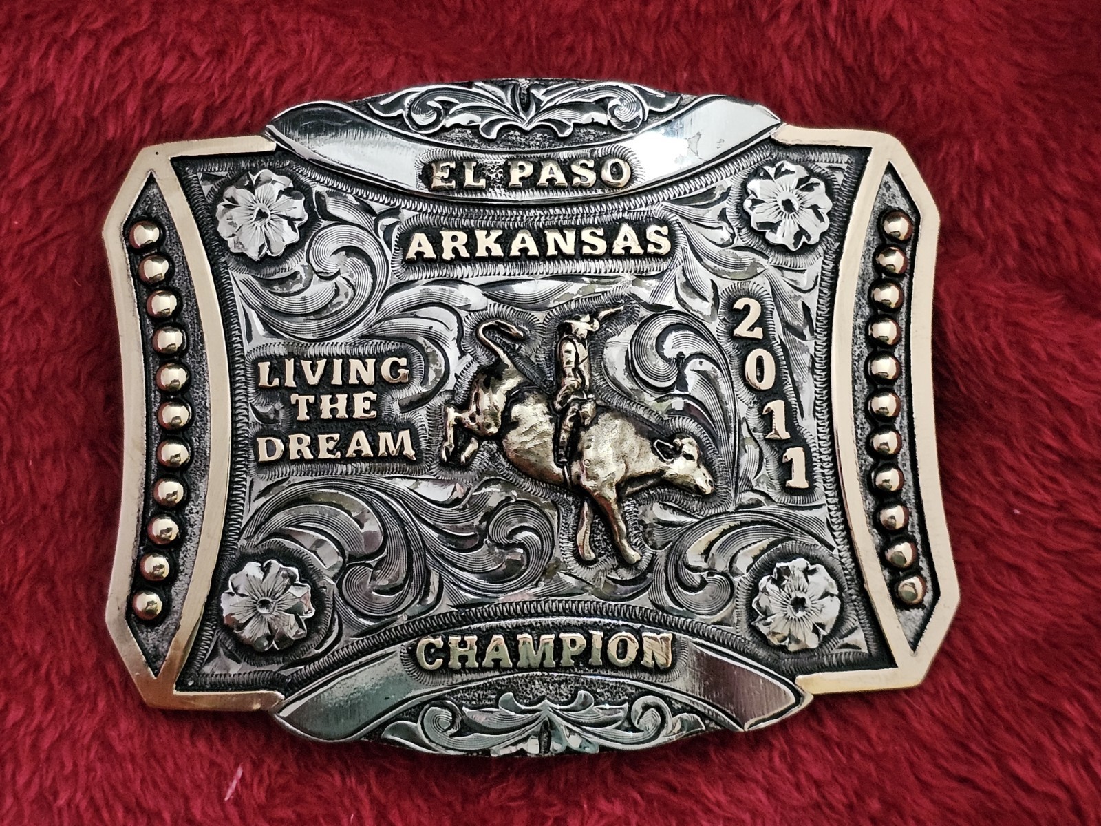 RODEO☆X~TREME☆2011☆Bull Riding CHAMPION TROPHY BUCKLE☆El Paso Arkansas☆Rare☆W75