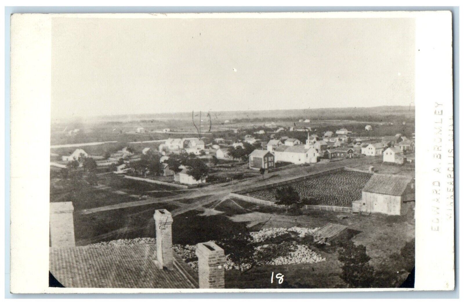c1910's Bird's Eye View St. Anthony Bromley Minneapolis MN RPPC Photo Postcard