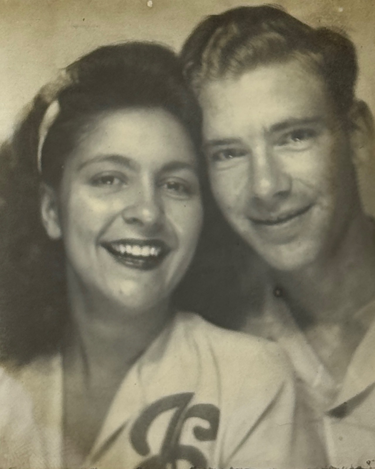1940s Man Woman Cute Couple Portrait Smiling Embrace