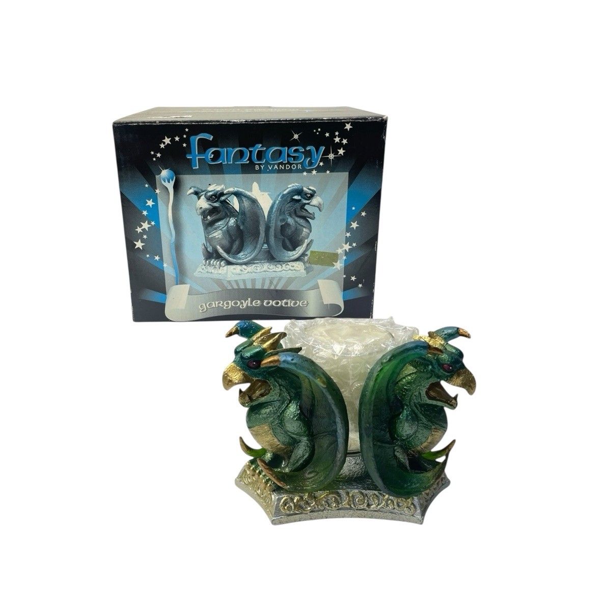 Vintage 2003 Fantasy By VANDOR Gargoyle Votive Candle Holder NEW OPEN BOX