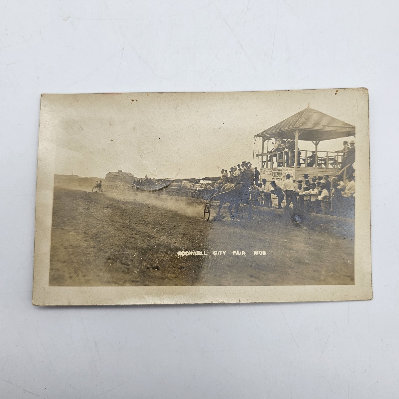 RPPC Harness Horse Racing Rockwell City IA Fair