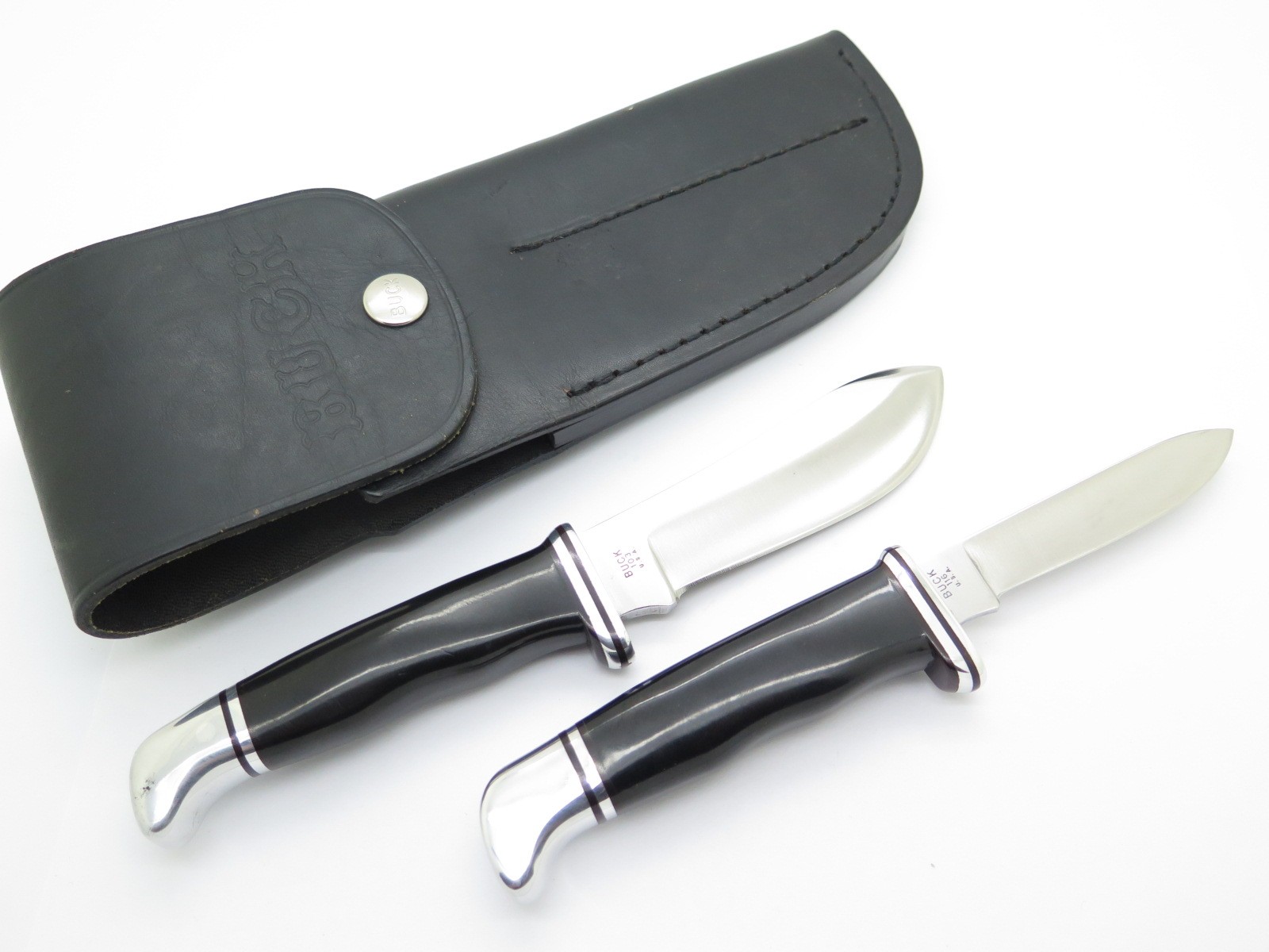Vintage 1972 Inverted 3 Liner Buck 117 Trophy Set 103 116 Fixed Hunting Knife