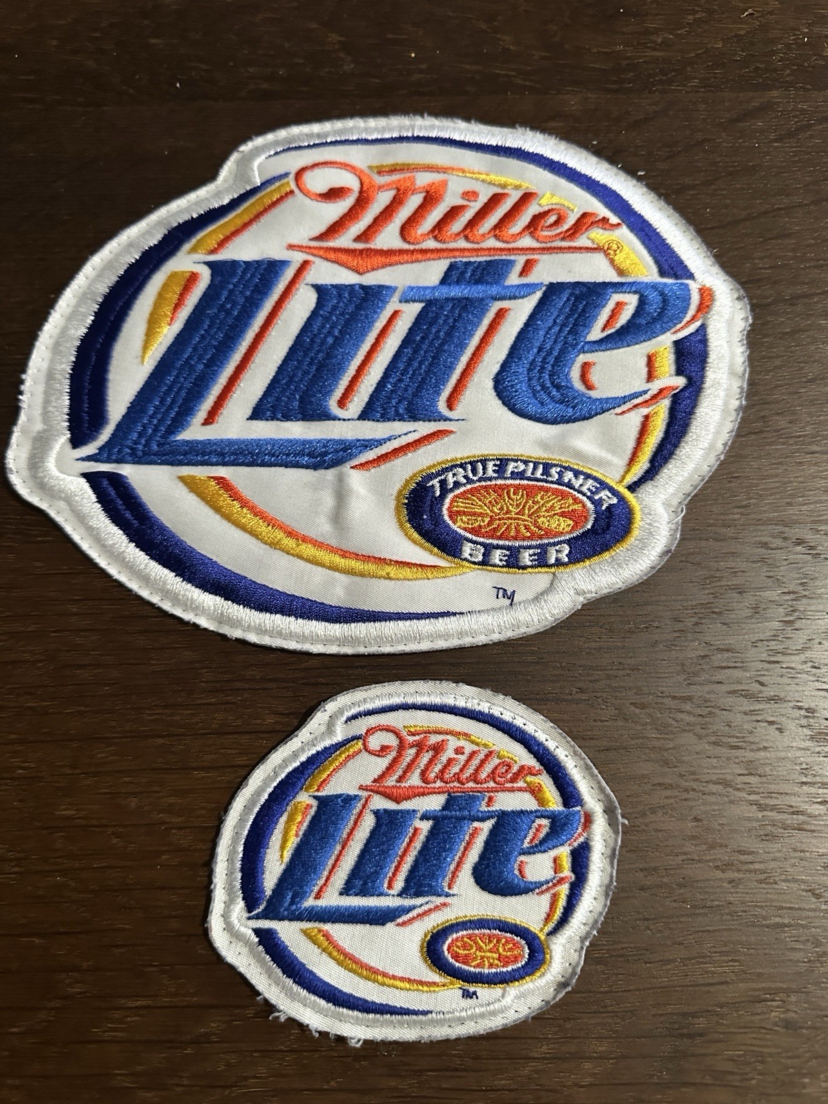 Large Oversized Miller Lite Embroidered Patch True Pilsner Beer Lot Of 2 Patches