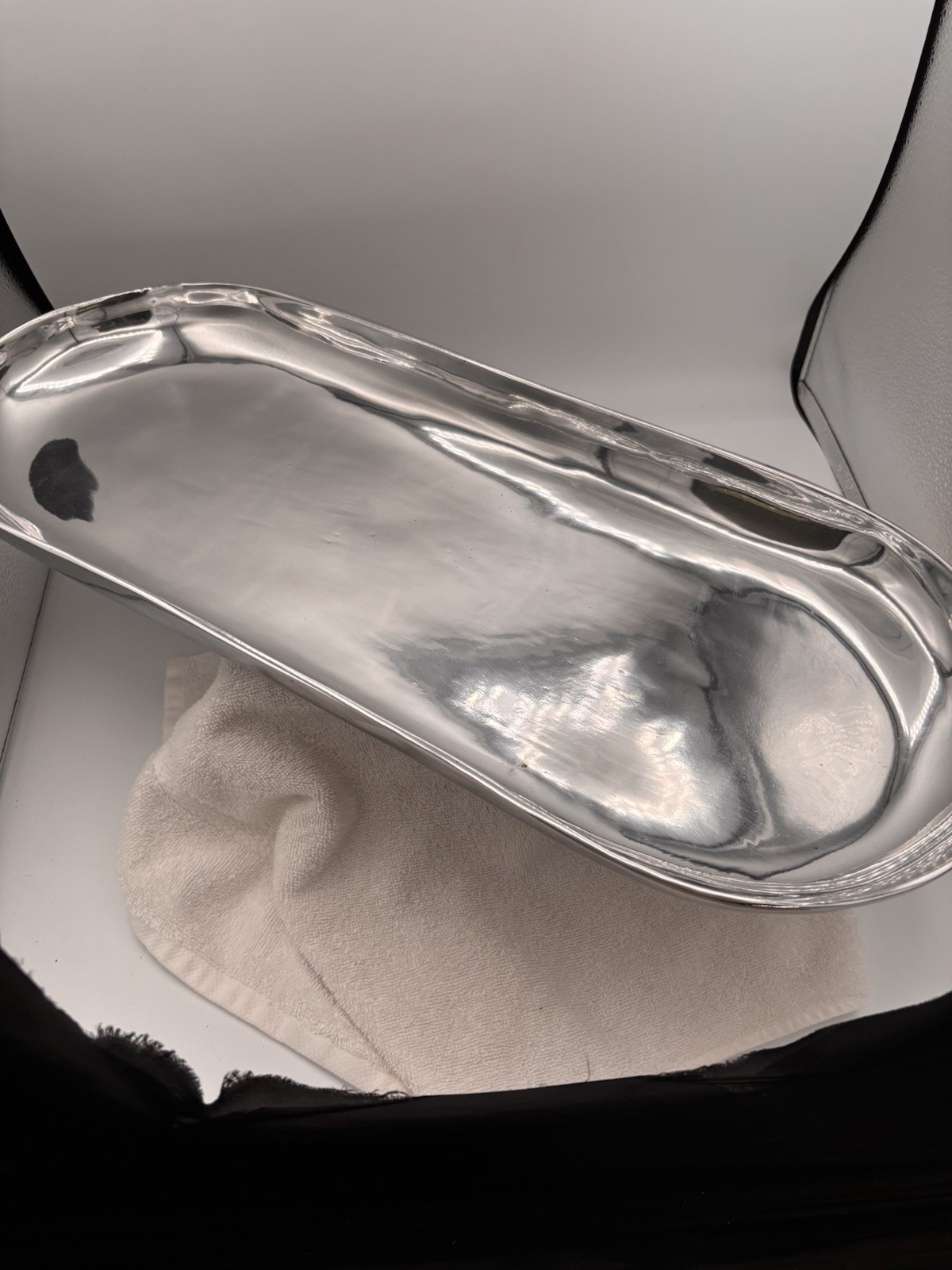 LUNA Inc Large 23” Recycled Aluminum Serving Platter Handcrafted Mexico