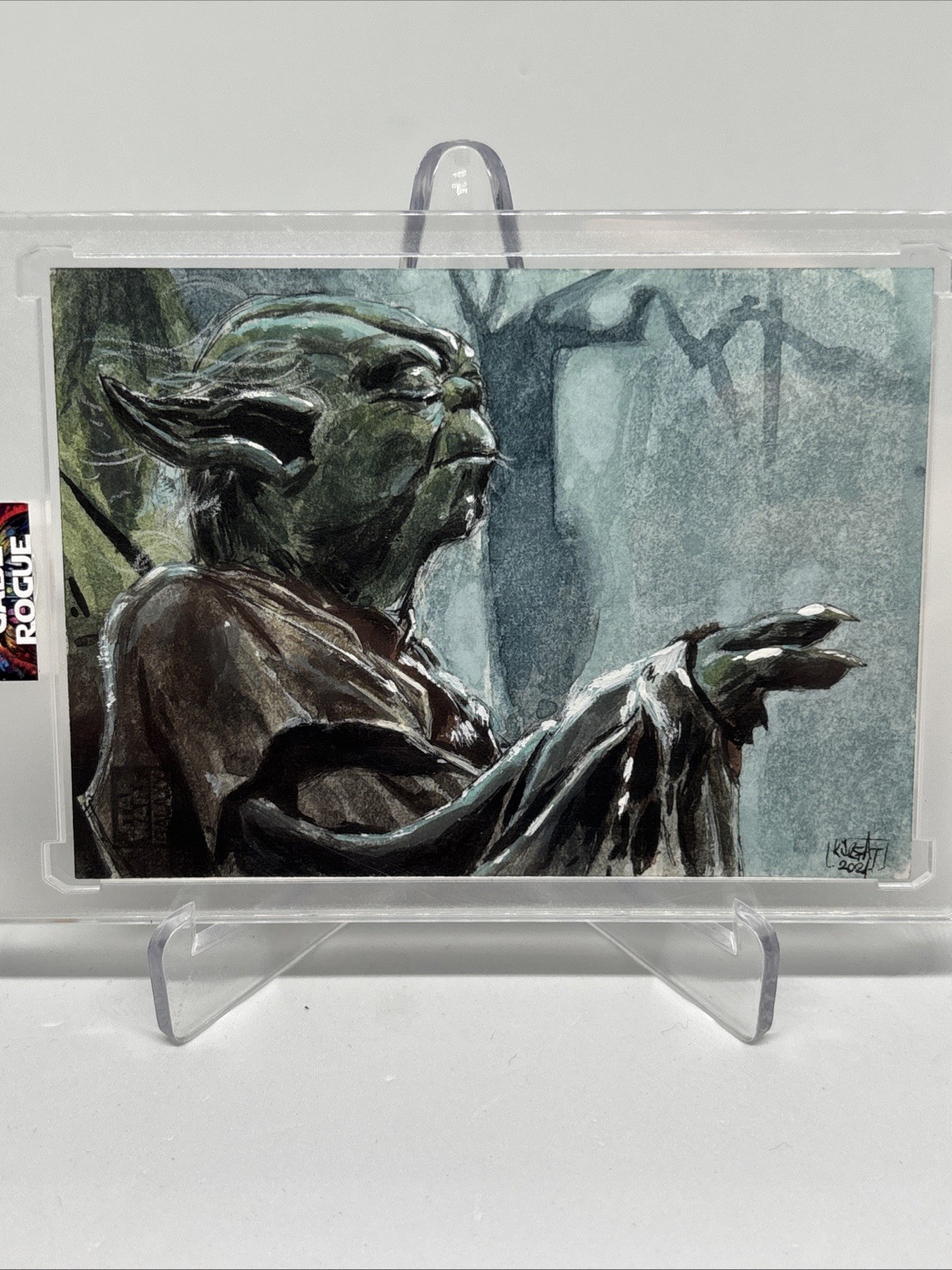 2021 Topps Star Wars Galaxy Sketch Card 1/1 By Kursat Cetiner Of Yoda 🔥