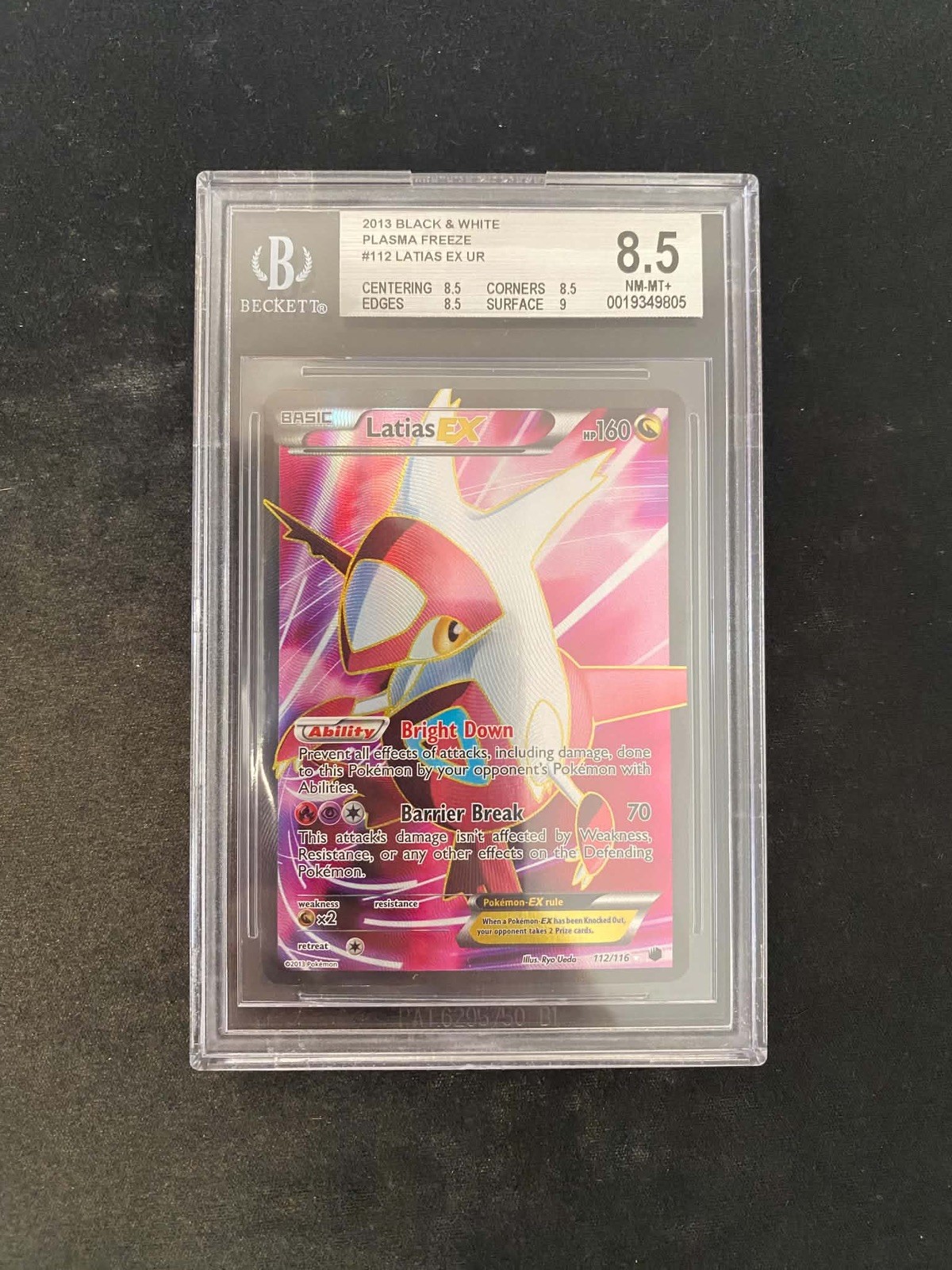 2013 Black & White Plasma Freeze Latias Ex 112 Pokemon BGS 8.5 Mint Eng Psa 8/9