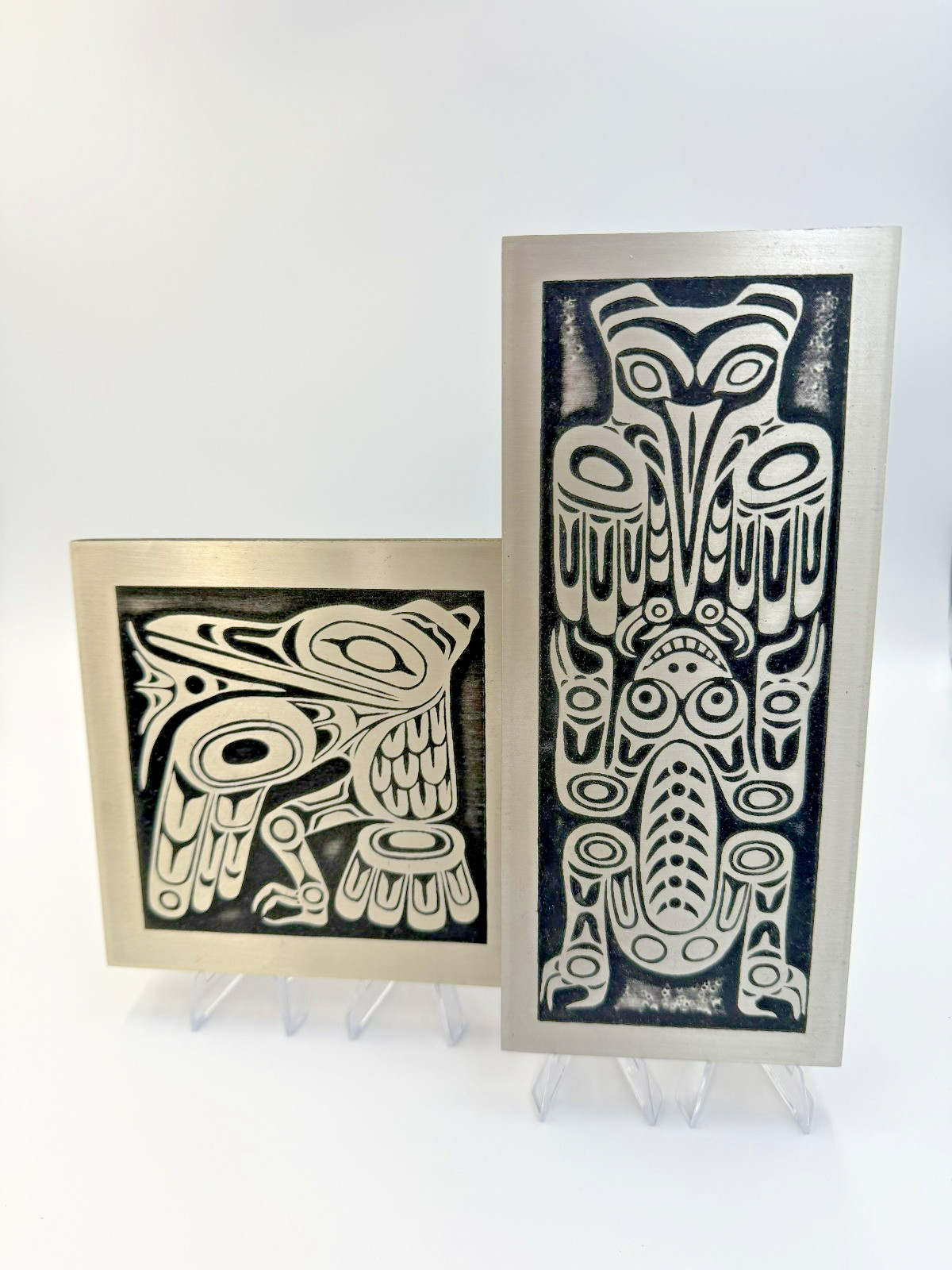 Vintage Orchard Studio Canadian First Nations Etched Aluminum Plaques