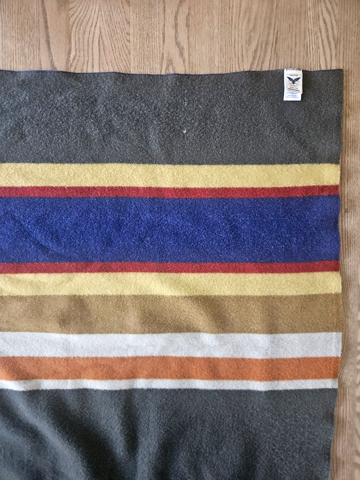 Pendleton Made In USA Badlands National Park Wool Striped Blanket 85x66