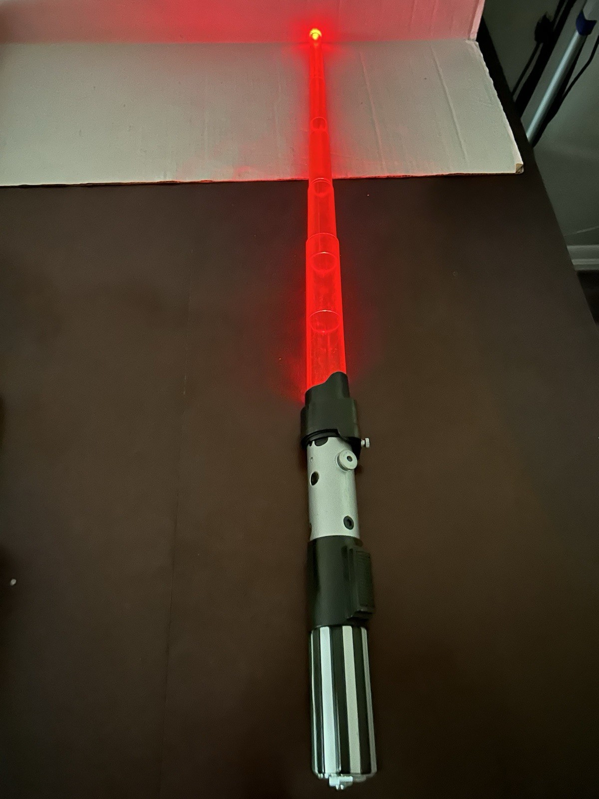 Vintage 1996, 2002 LFL Hasbro Red Lightsaber Lights Up w Sound Darth Vader Works