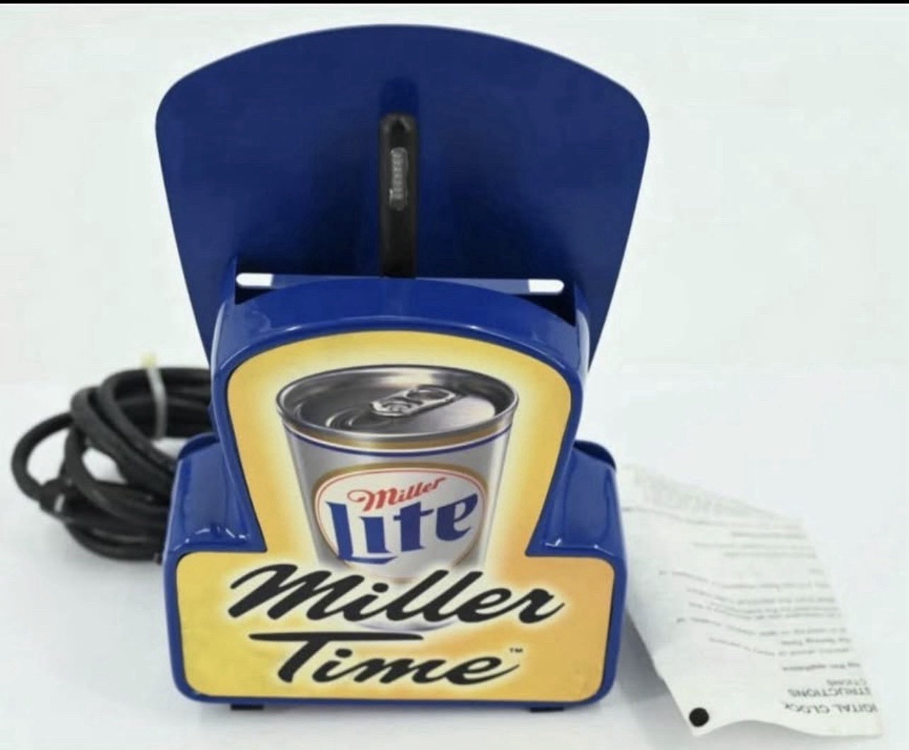 Vintage RARE Miller Lite Digital Floating Bar Clock Blue Pendulum