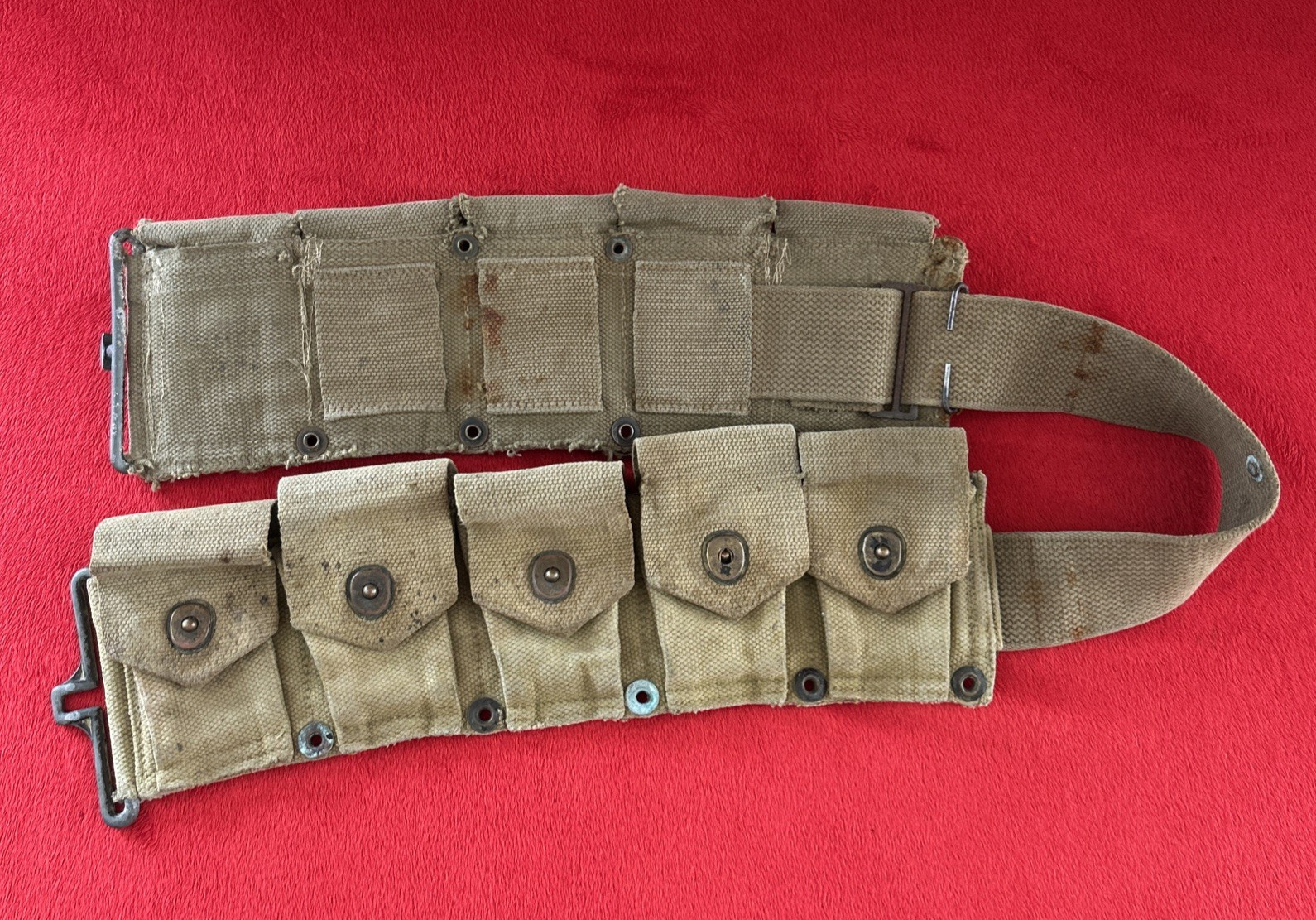 WW2 WWII US Army M1 Garand 10 Pocket Ammo Ammunition Belt Cartridge R.M. Co 1942