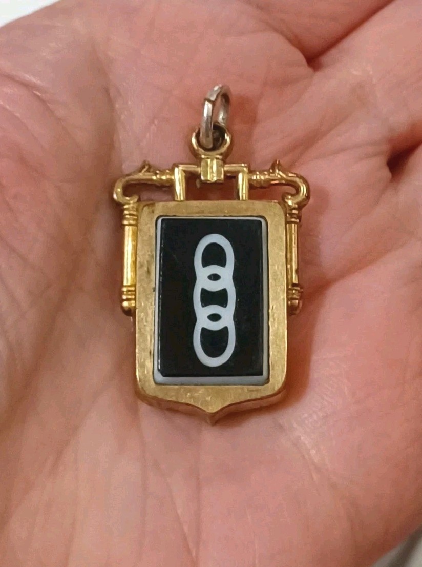 Antique Odd Fellows Fraternal 2 Sided Watch Fob Onyx Picture Jasper Rolled Gold
