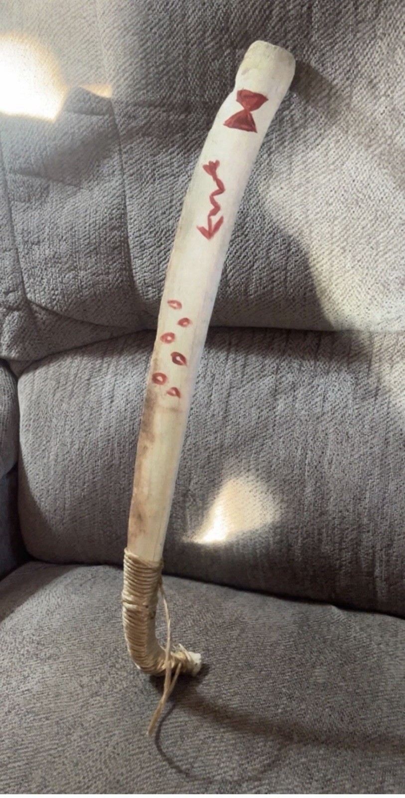 Native American War Club Cow Bone OOAK 20