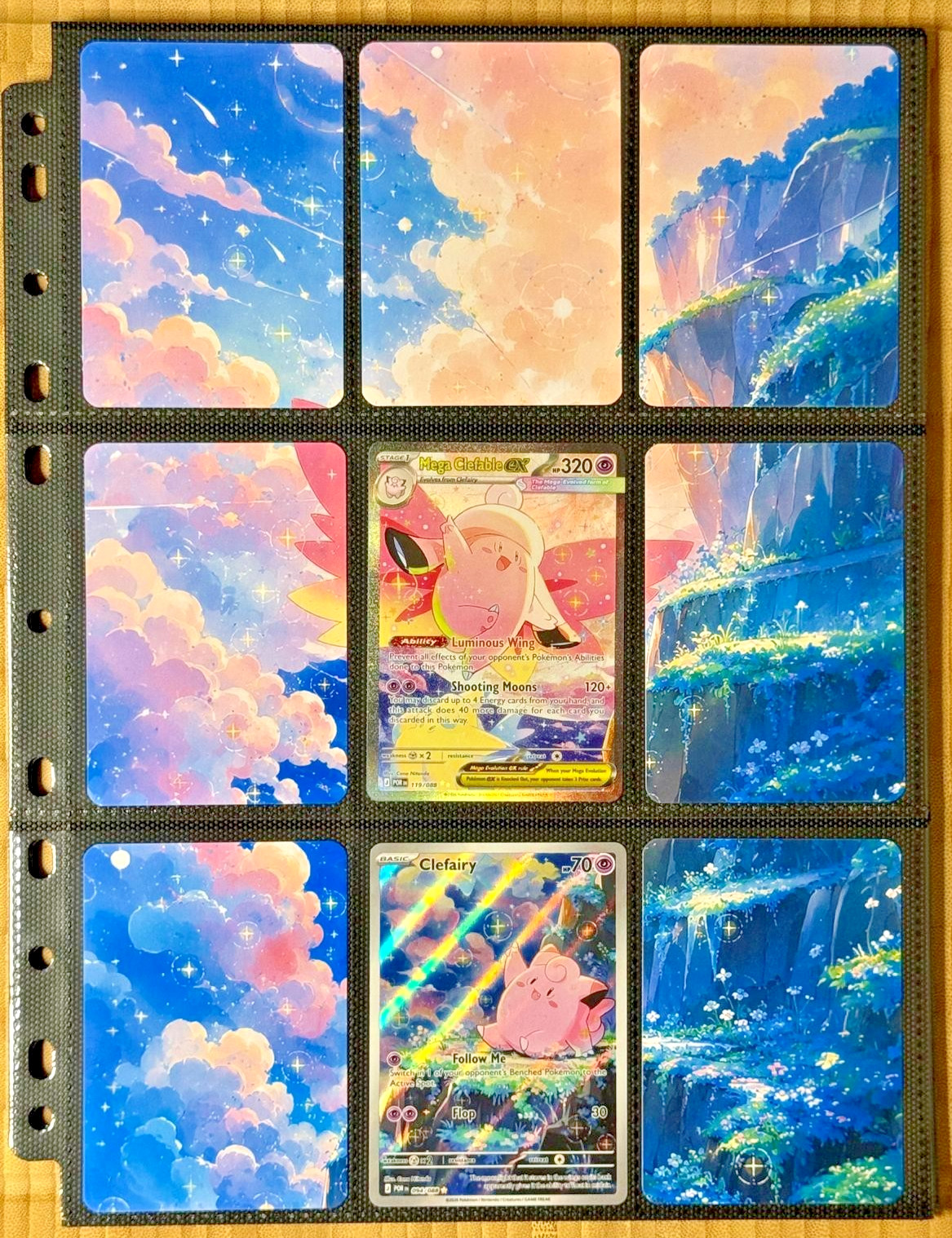 Pokémon Clefairy 094/088 & Mega Clefable Ex 119/088 Connecting Art Insert