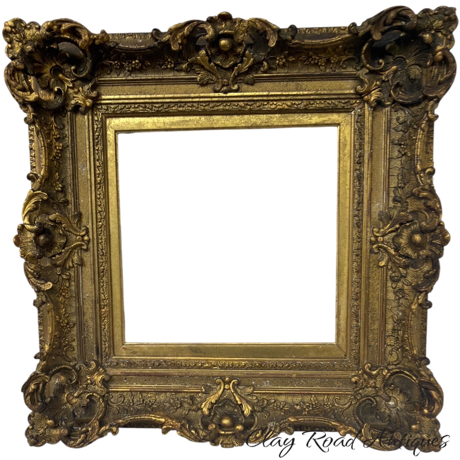 Antique  baroque louis frame  4 painting gilt gilded ornate victorian 20x20  19t