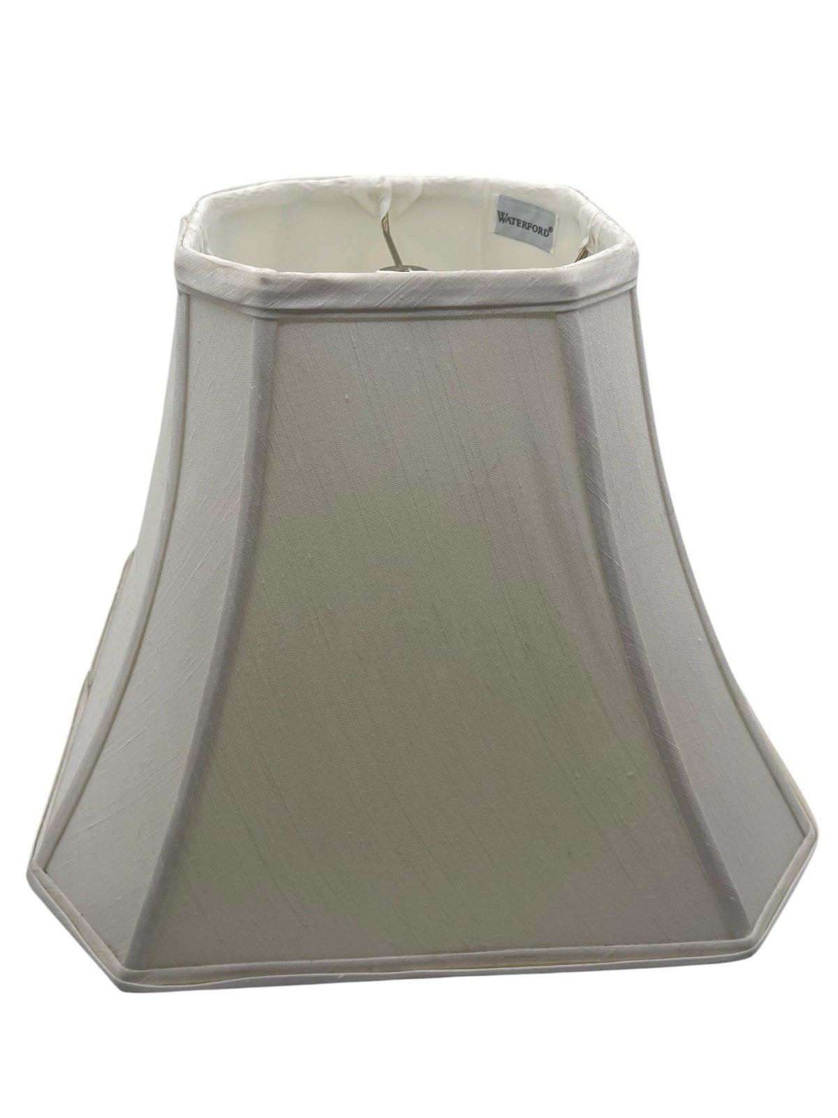 VTG WATERFORD Cream/Ivory Octagonal Fabric Tailored Panels Lampshade Only 11”x15