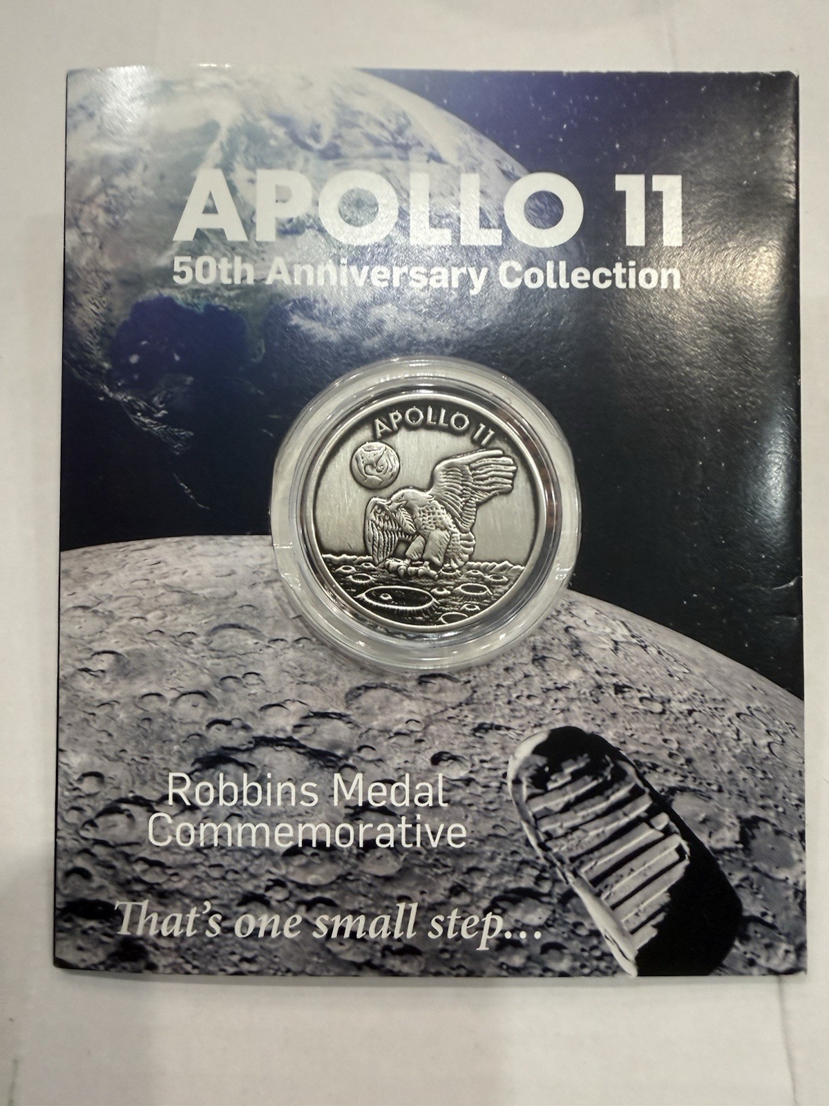 APOLLO 11  50th ANNIVERSARY COLLECTION. 1oz ROBBINS MEDAL AND APOLLO 11 PATCH.  