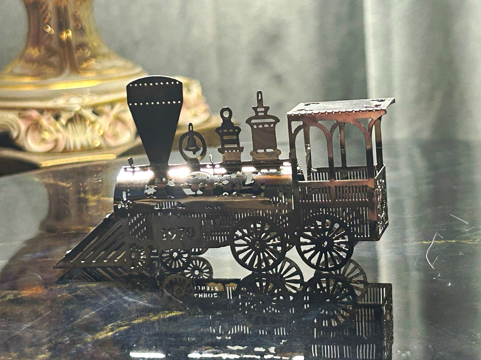 1979 Gorham Locomotive 3D Filigree Sterling Silver Ornament