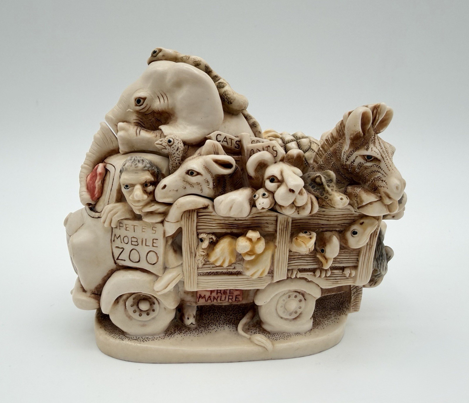 Harmony Kingdom Ed\'s Safari Pete’s Mobile Zoo Animals Lidded Trinket Box 3”