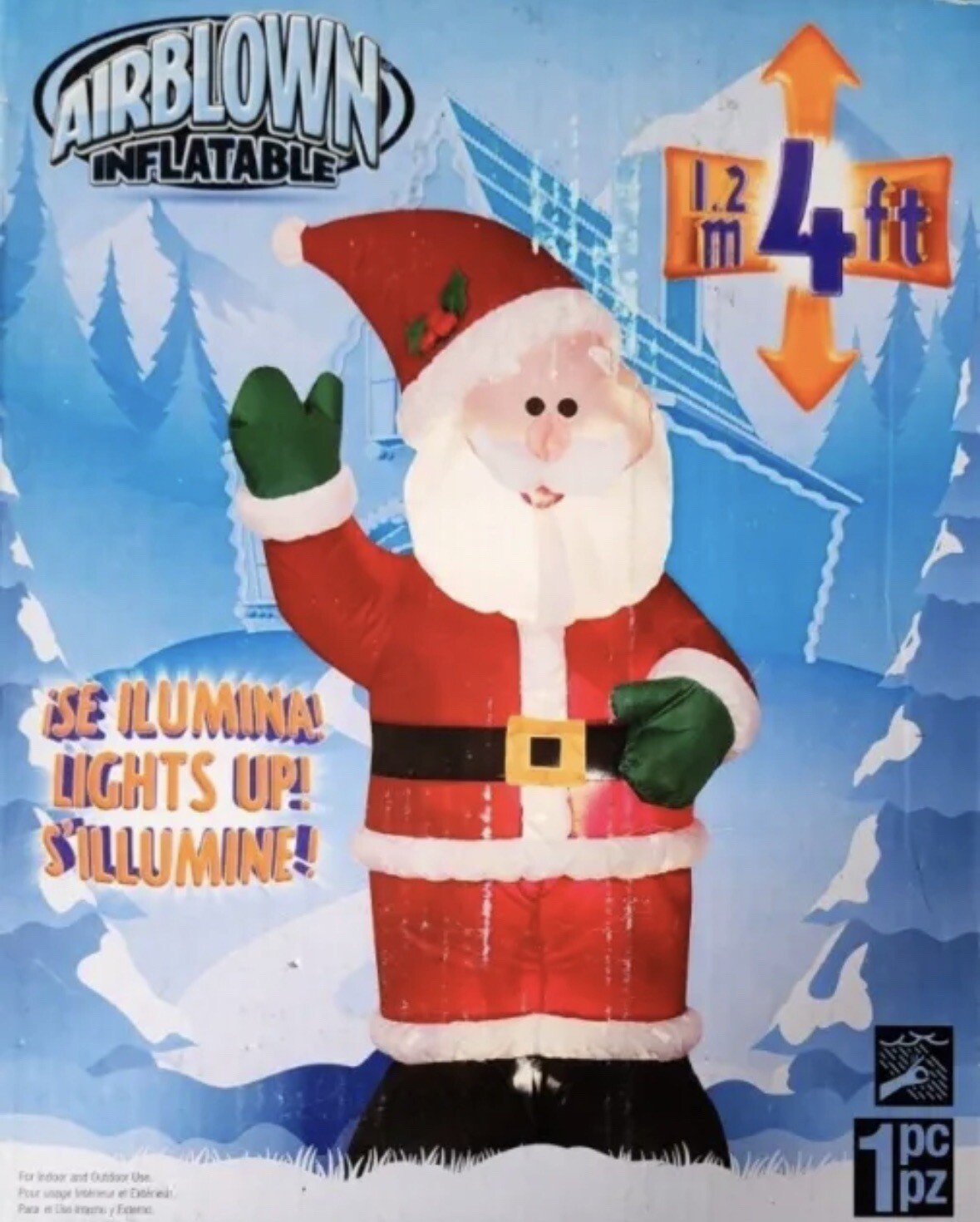 RARE 4ft Tall Gemmy Airblown Christmas Inflatable Sitting Santa Yard Blow Up NEW