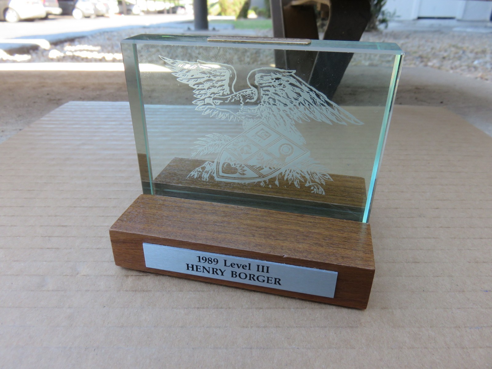 Rare 1989 GM Parts Auto Factory Level 3 Achievement Award General Motors