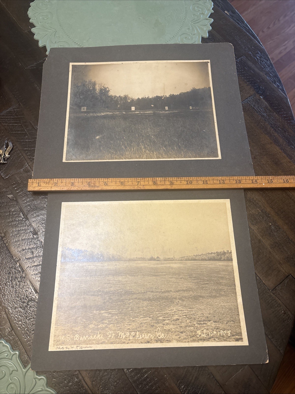 1908 Original RIFLE RANGE Fort McPherson Antique Photo Lot US ARMY M T Brown