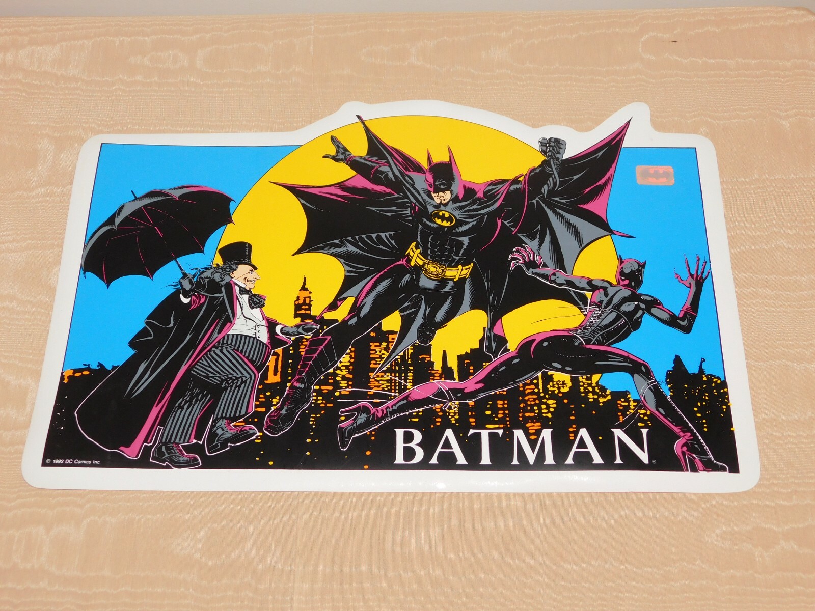 VINTAGE NOS 1992  DC COMICS BATMAN PLACEMAT NEW OLD STOCK