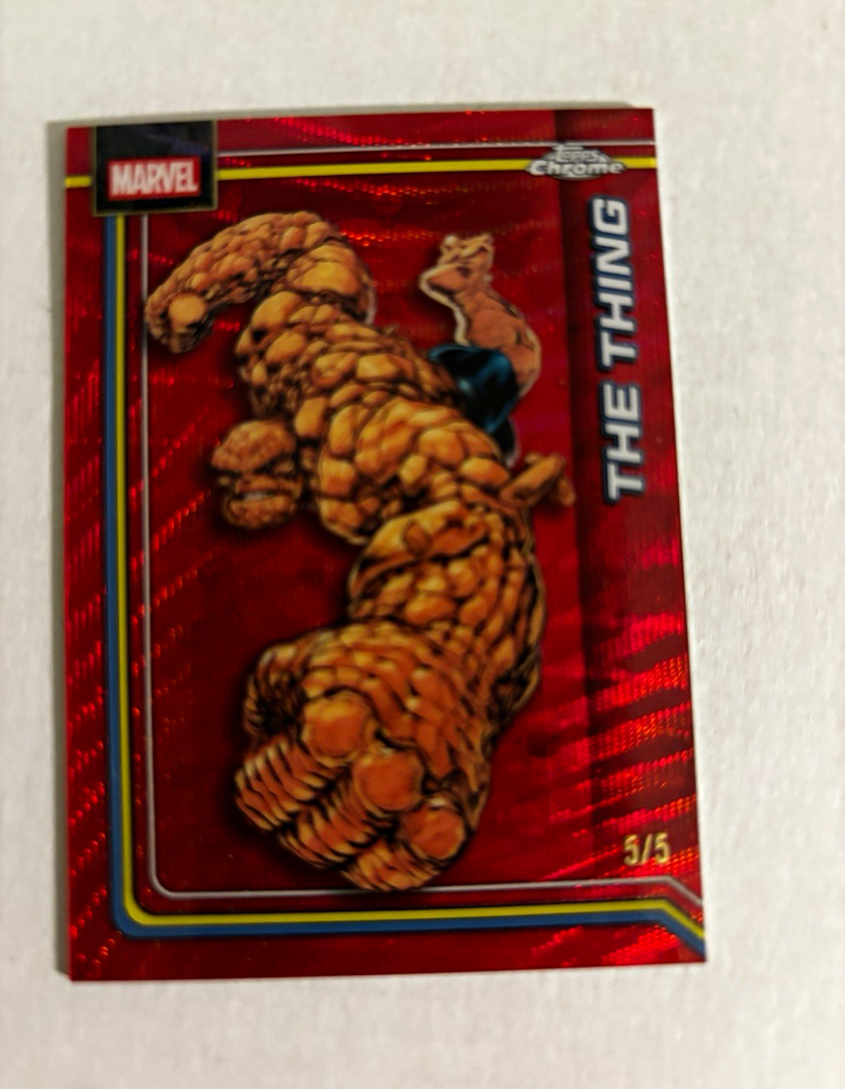 2026 Topps Chrome Marvel The Thing Ben Grimm #175 Red Parallel 5/5