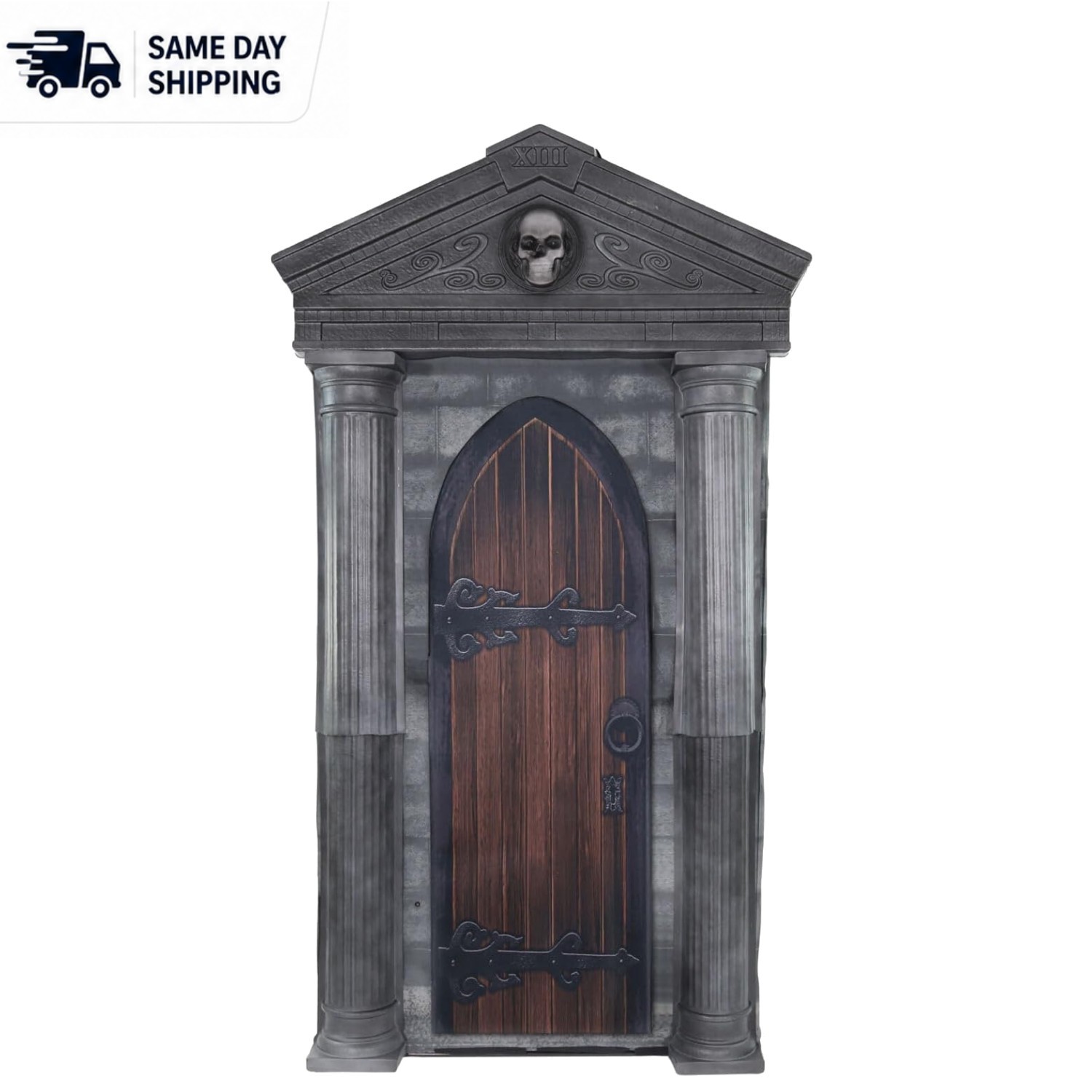 Spine-Chilling 6.7-Ft Motion-Activated Mausoleum - LED Light & Voice Effects
