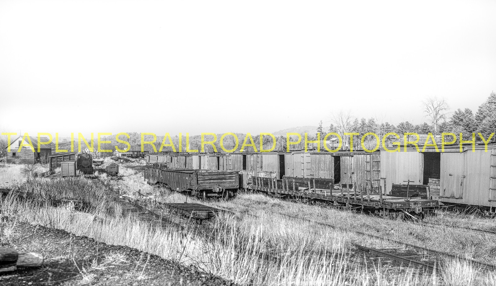 Bridgton & Harrison   Junction Interchange Yard Scene  Circa 1940 NEW 5X8 PHOTO
