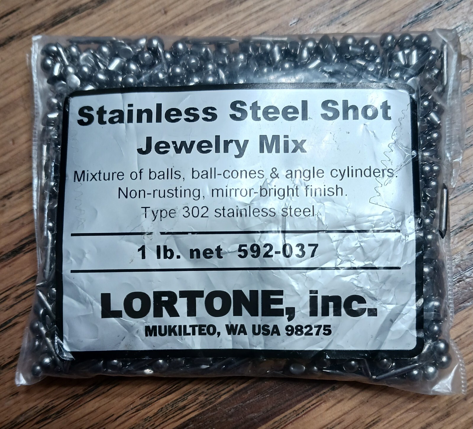 Lortone Stainless Steel Shot Mix 1 lb for Tumbling Jewelry Various Shapes