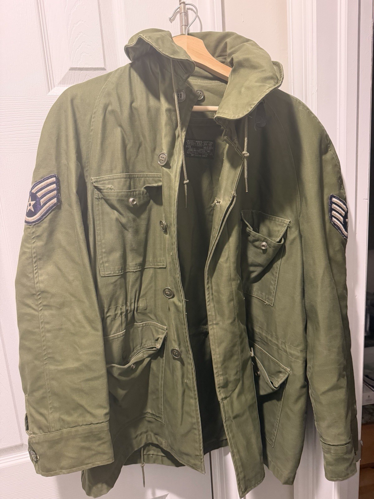 Vintage 1961 US Air Force M-51 Field Jacket OG-107 Cotton Sateen Medium Regular