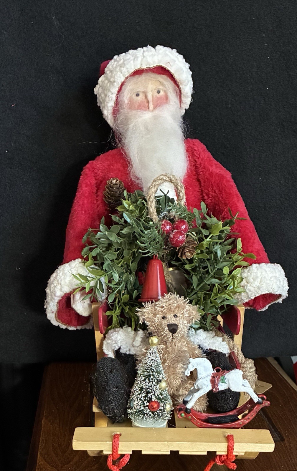 Handmade Santa Claus On A Sled