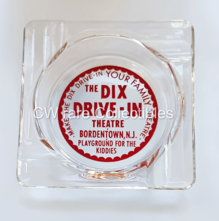 Rare ca. 1960's Dix Drive In Theatre Ashtray (Outdoor Movie)  Bordertown NJ Mint