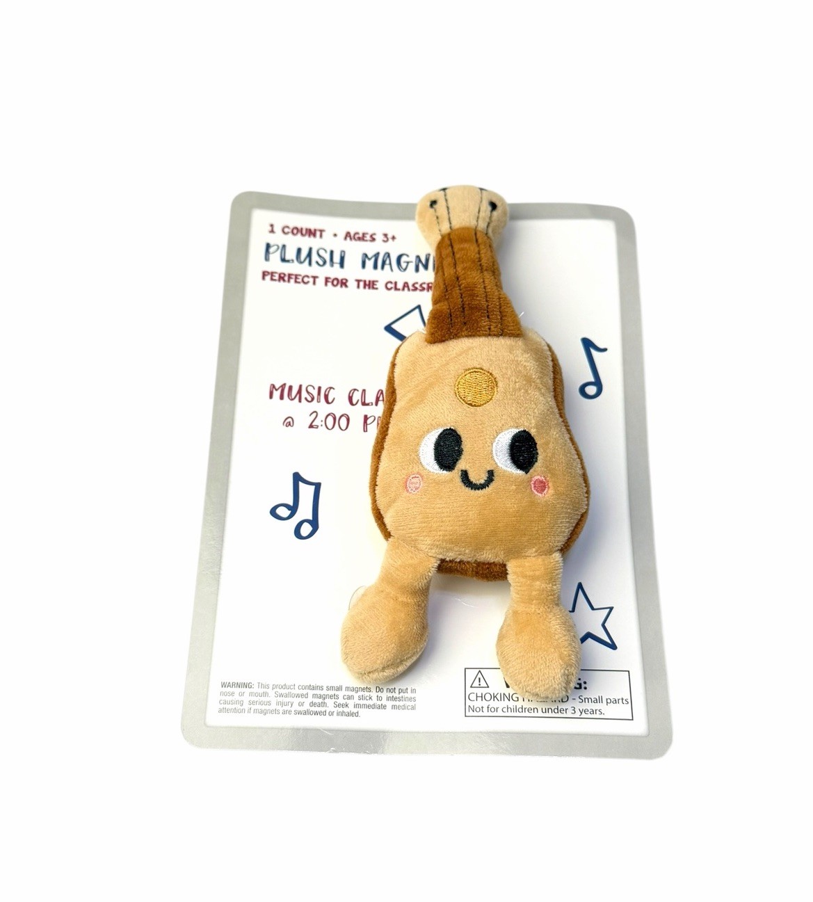 Cute 6.5” Plush Acoustic Guitar Magnet Kawaii Fridge Locker Room Decor NEW