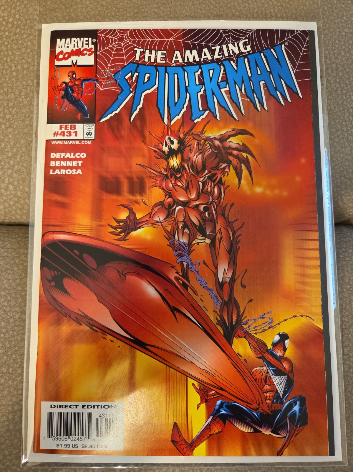 Marvel The Amazing Spider-Man #431 Direct Edition Tom DeFalco Joe Bennett